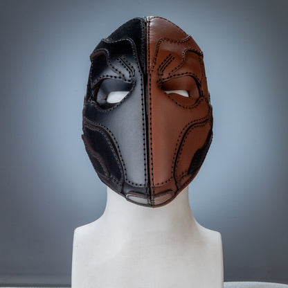 Deathstroke Mask - Giyilebilir Deri Kostüm ,Slade Wilson Makesi