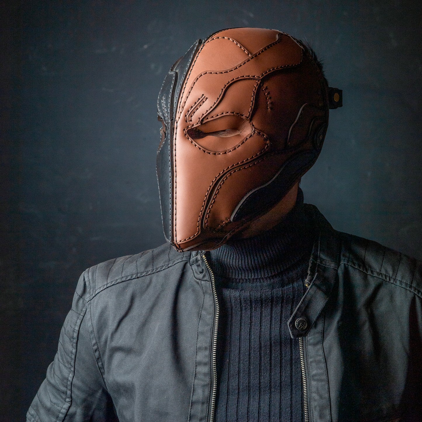 Deathstroke Mask - Giyilebilir Deri Kostüm ,Slade Wilson Makesi