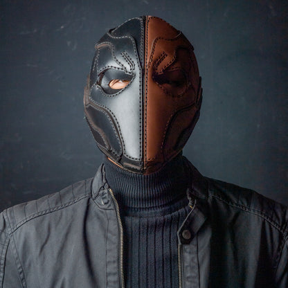 Deathstroke Mask - Giyilebilir Deri Kostüm ,Slade Wilson Makesi