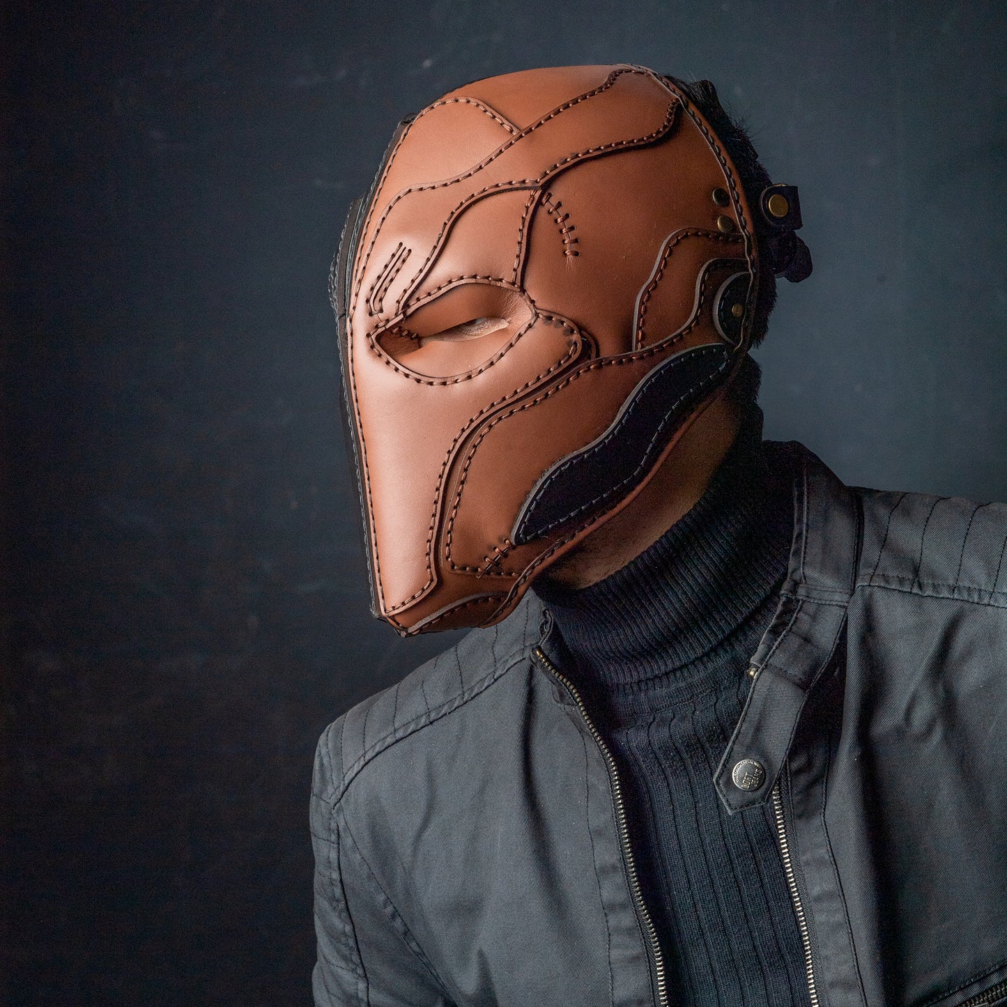 Deathstroke Mask - Giyilebilir Deri Kostüm ,Slade Wilson Makesi