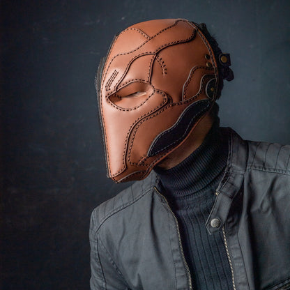 Deathstroke Mask - Giyilebilir Deri Kostüm ,Slade Wilson Makesi